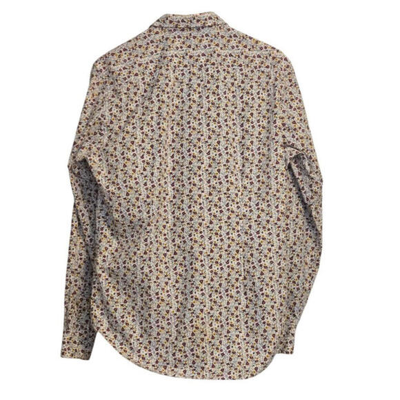 ZARA Man Slim Fit Floral Button Down Shirt Long Sleeve Casual Boho Print Size L - Picture 2 of 5